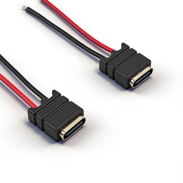 防水TYPE C母座 两芯线 L=12.5