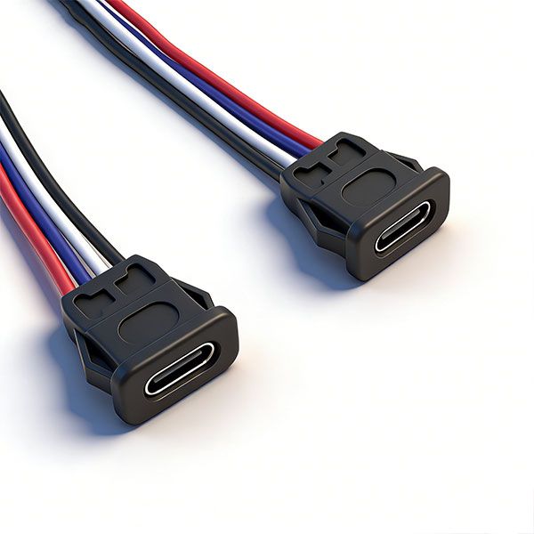 防水TYPE-C母座 四芯线 L=16.0 带耳