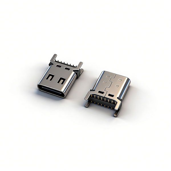 TC母座16P 立贴 L=10.0 三模 带中夹片 有弹