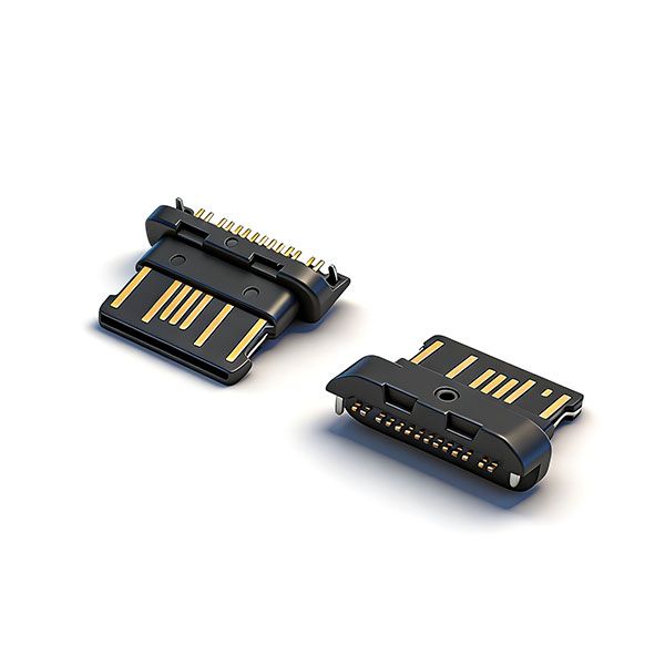 TC母座14P沉板1.6后两脚插板SMT L=6.65 CH=0.00 无外壳