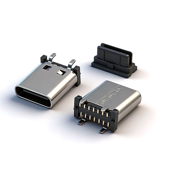 TC母座14P 立贴 L=10.5 A款 小脚 三模 有柱 无弹