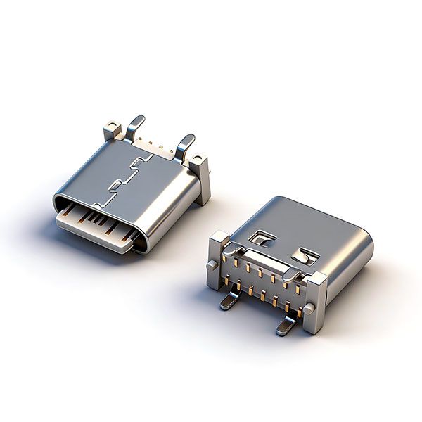 TC母座14P 立贴 L=8.2 A款 舌片外露 三模 有柱 无弹