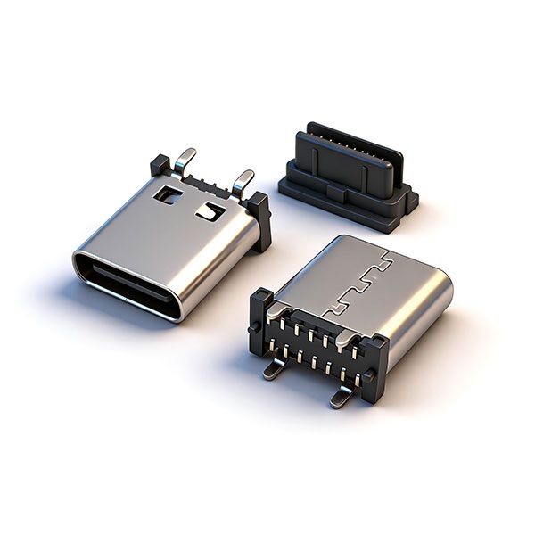 TC母座14P 立贴 L=10.0 A款 小脚 三模 有柱 无弹