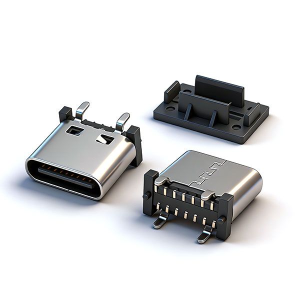 TC母座14P 立贴 L=8.0 小脚 三模 有柱 无弹