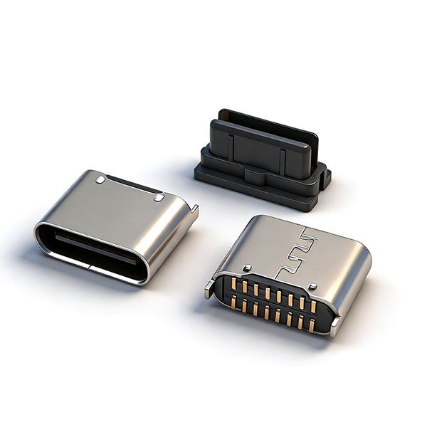 TC母座16P 立贴 L=6.5 C款 三模 无柱 无弹