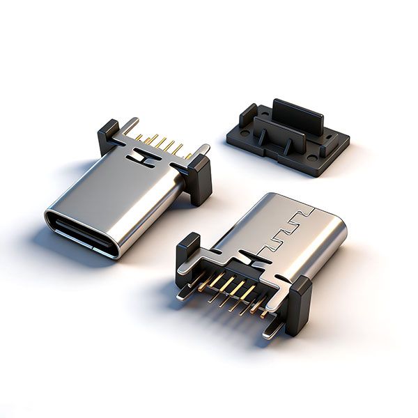 TC母座16P 立插 L=12.4 A款 三模 无柱 无弹