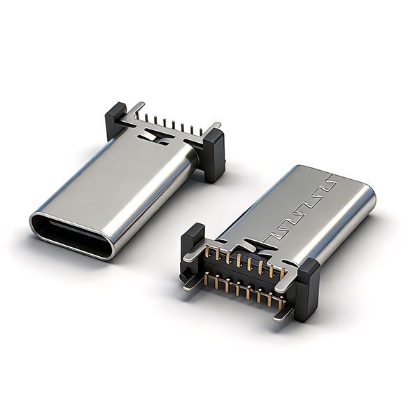 TC母座16P 立贴 L=17.5 A款 三模 有柱 无弹