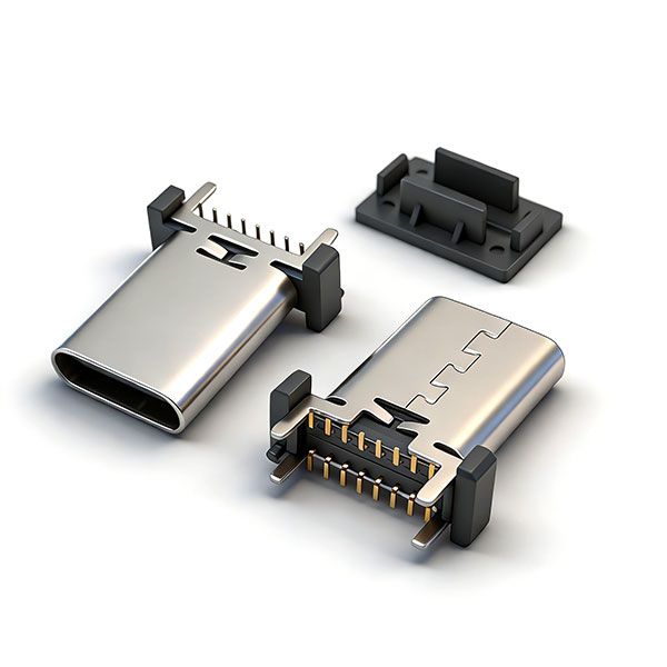 TC母座16P 立贴 L=13.1 A款 三模 有柱 无弹